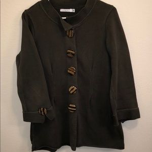 WISH army green button down jacket